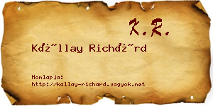 Kállay Richárd névjegykártya